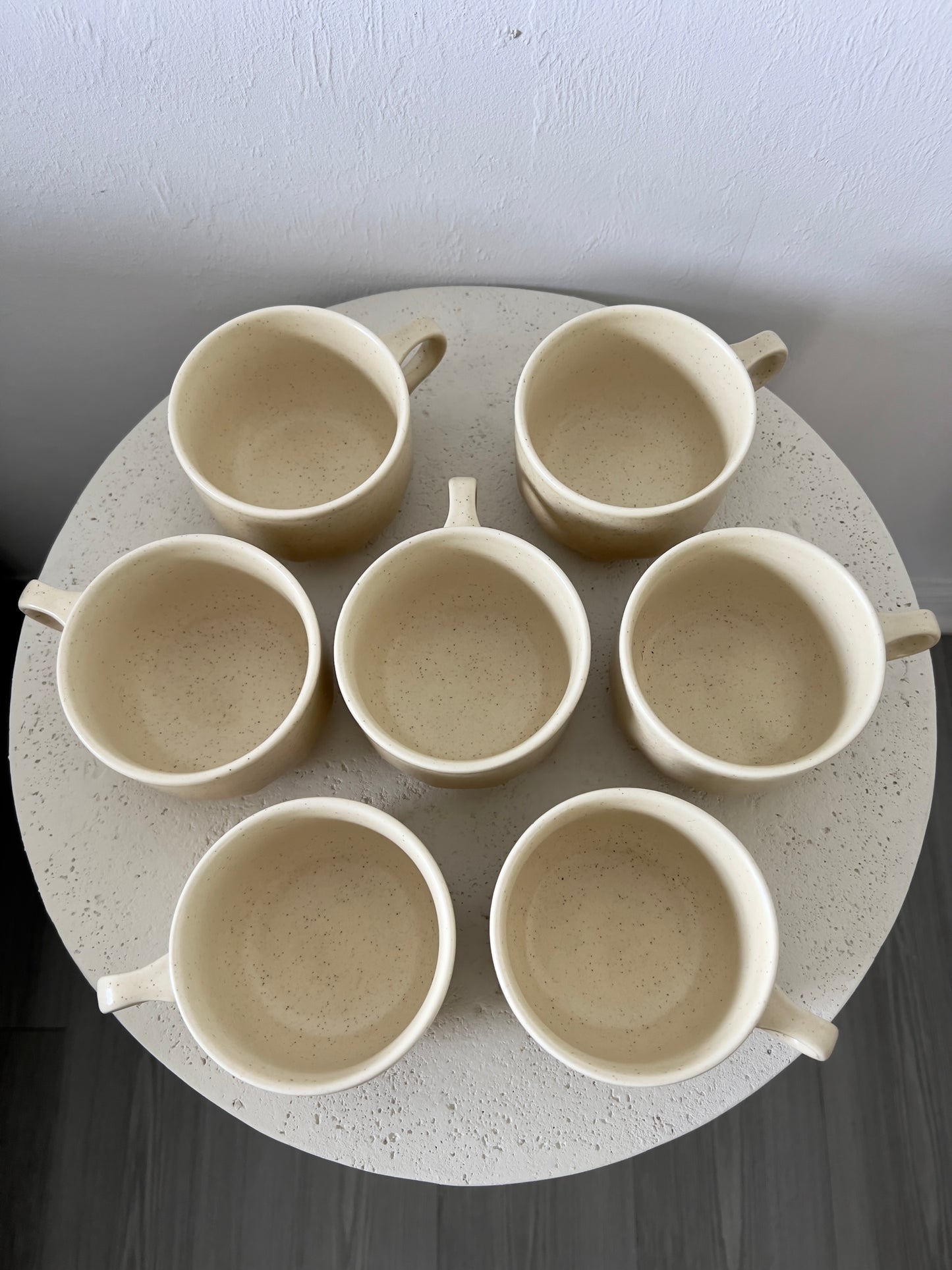 Mikasa 1970's Indian Feast Speckled Biscuit Mugs (Set of 7)