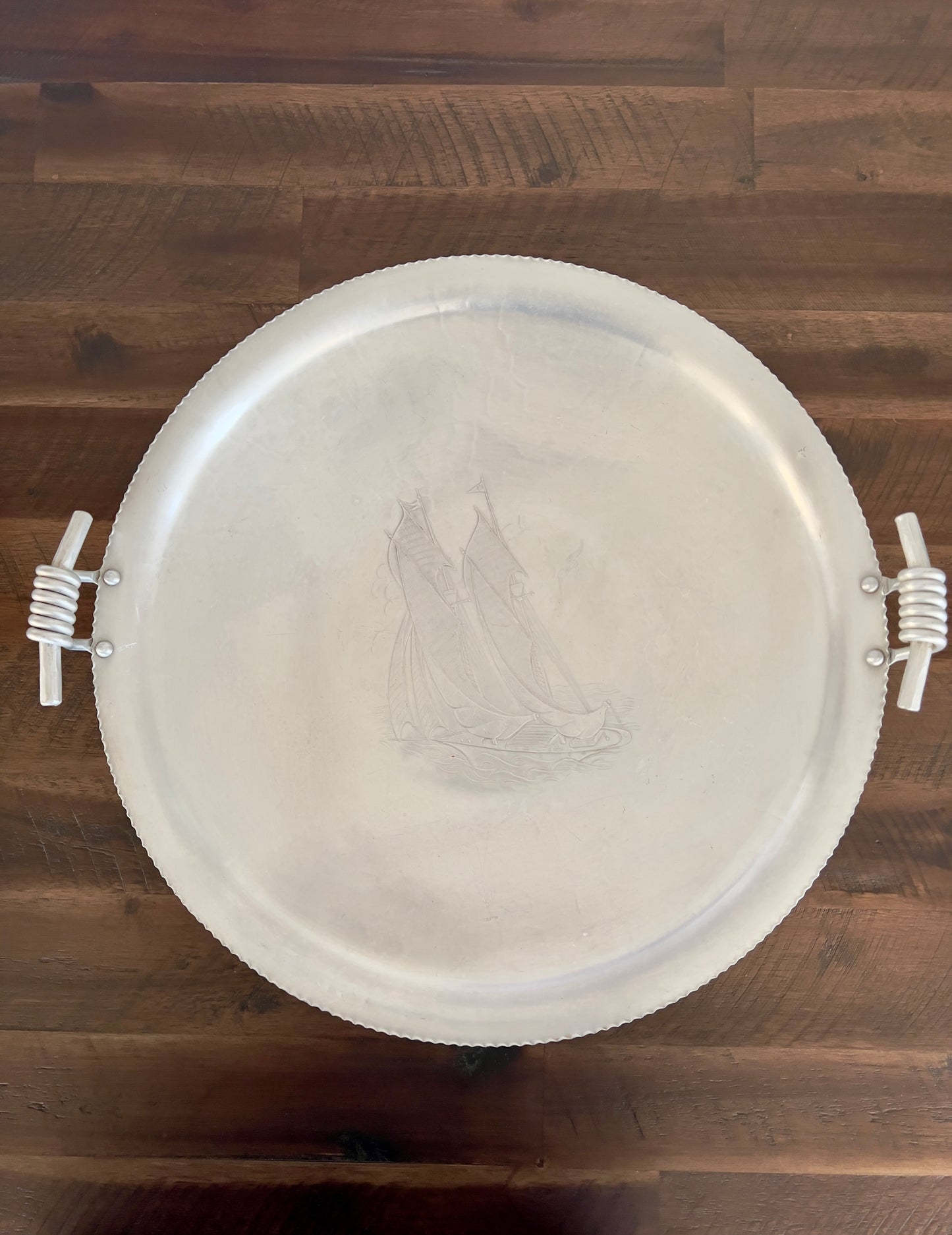 Hand-Forged Aluminum Tray with Handles